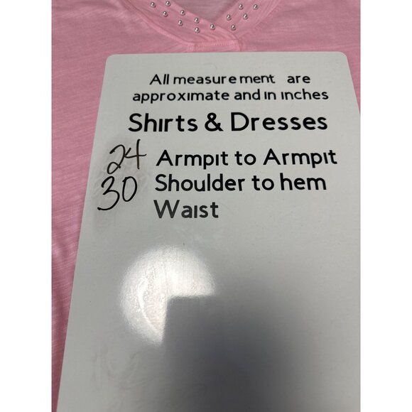 Quacker Factory Mini Pearls V-Neck 3/4 Sleeve Swing Top Women's Size 1X - Picture 10 of 10